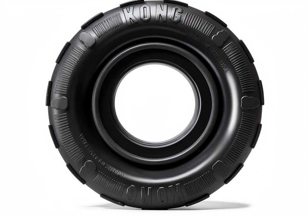 KONG Tires dog toy in use during playtime