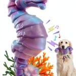 Jeefome Dog Chew Toy Tough Squeaky Seahorse Large Breed-0