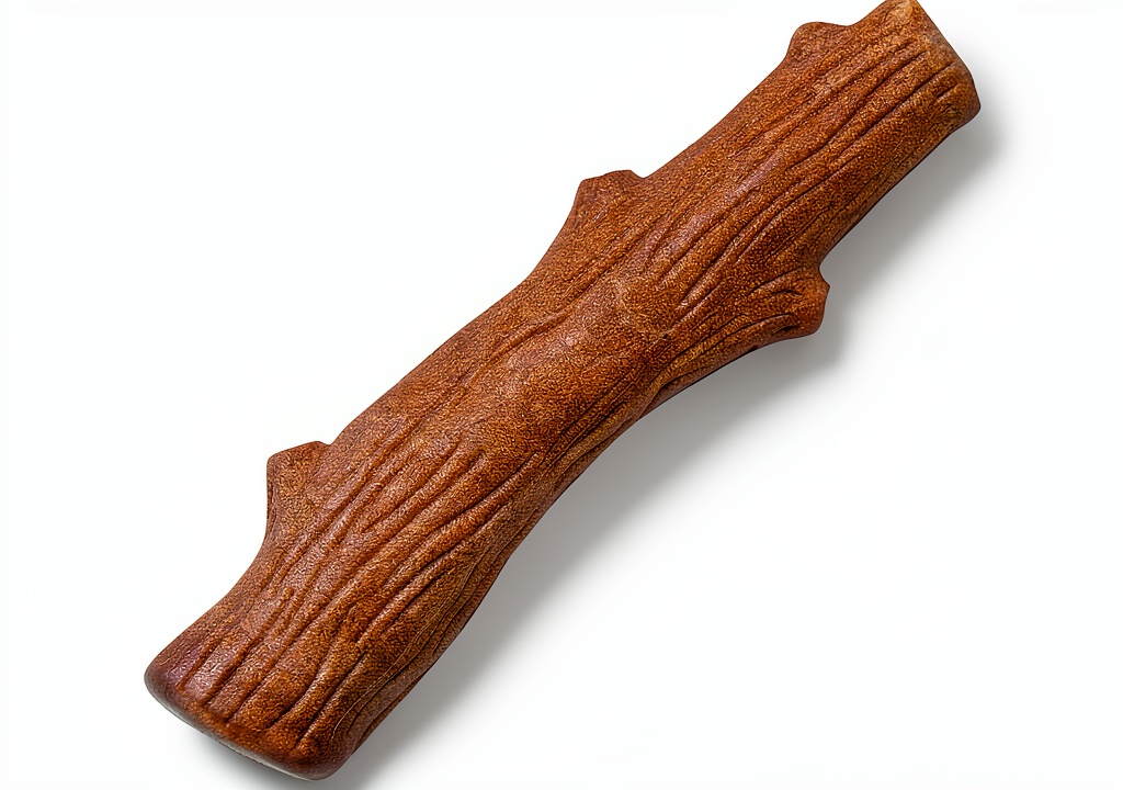 PetStages Dogwood chew toy in use by a large breed dog