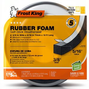 Frost King 3/8" x 5/16" Black Foam Tape 10 ft Weather Resistant Shock-0