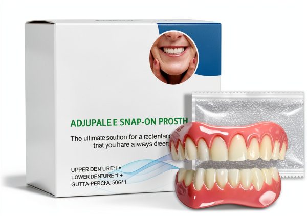 Adjustable Snap On Dentures Upper & Lower by EELHOE Prosthetic Kit-0