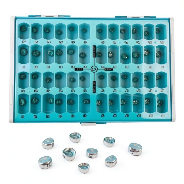 Dental Preformed Temporary Crown Vocadok Steel 48pcs Kids Adults-0