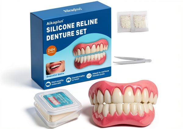 Moldable False Teeth Upper & Lower Set by Aikaplus Quick Fit-0