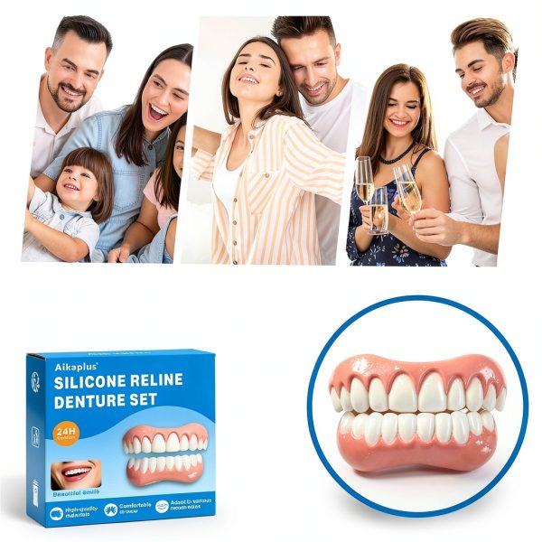 Moldable False Teeth Upper & Lower Set by Aikaplus Quick Fit-1