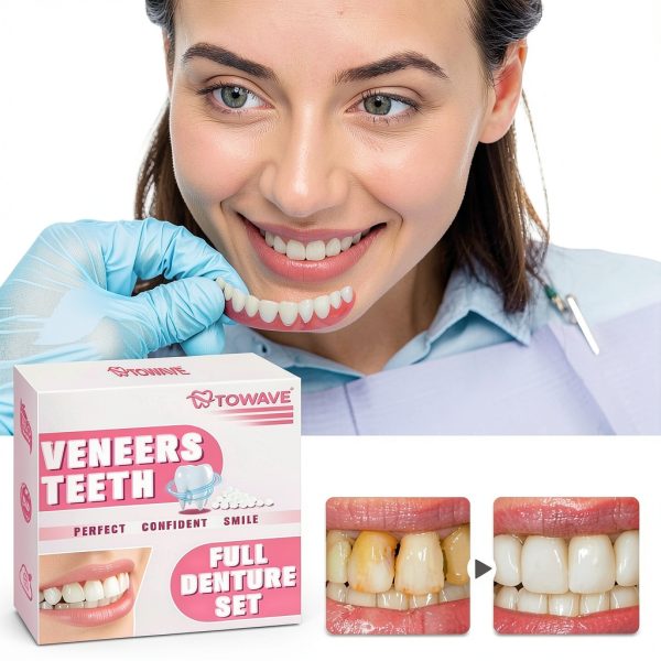 Snap on Veneers Teeth TOWAVE Temporary Dentures Natural Comfortable-3
